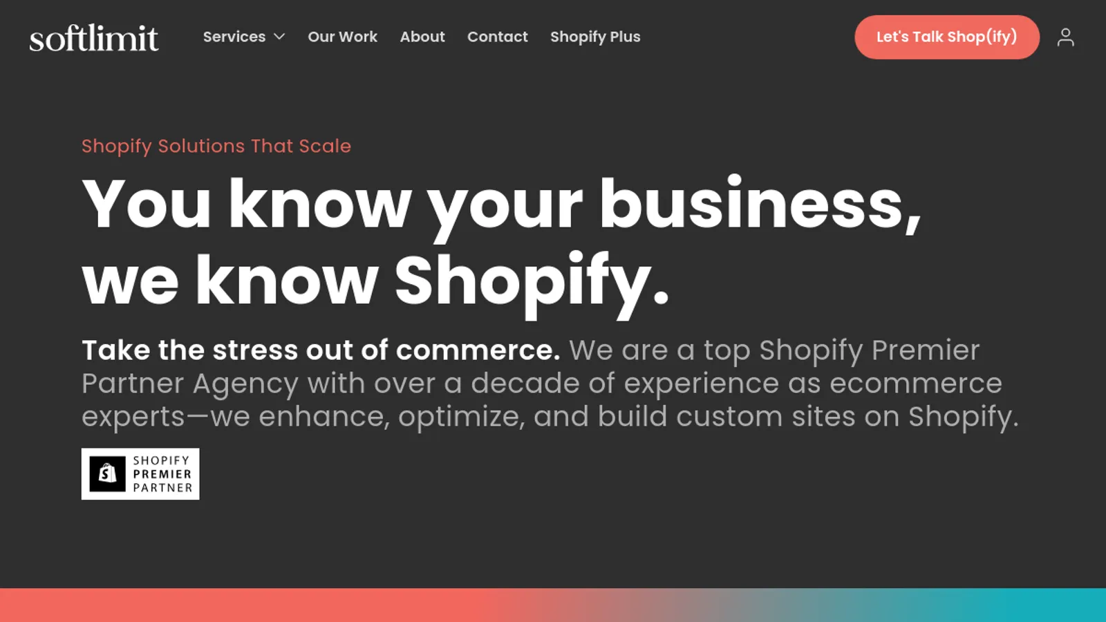 Screenshot of the Softlimit homepage