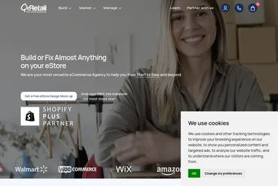 Screenshot of the QeRetail homepage