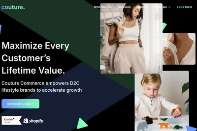 Screenshot of the Couture Commerce homepage