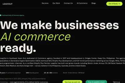 Screenshot of the LeapOut Digital Inc homepage