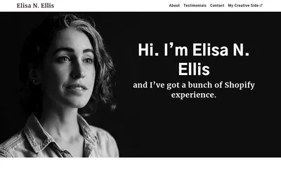 Screenshot of the Elisa N. Ellis homepage