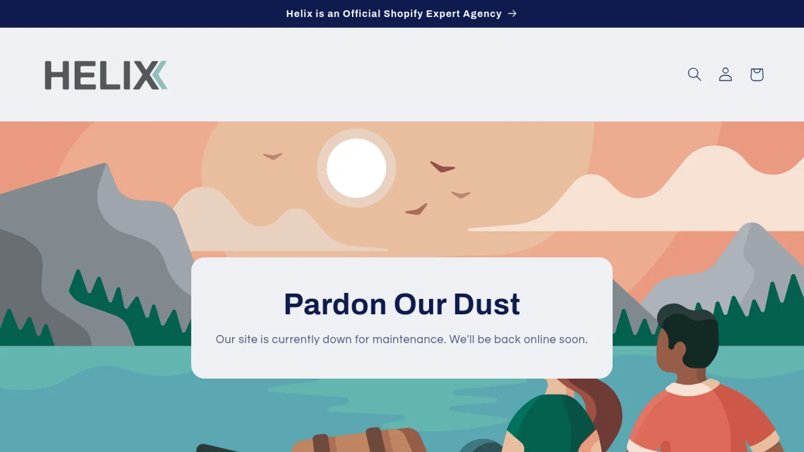 Screenshot of the Helix homepage