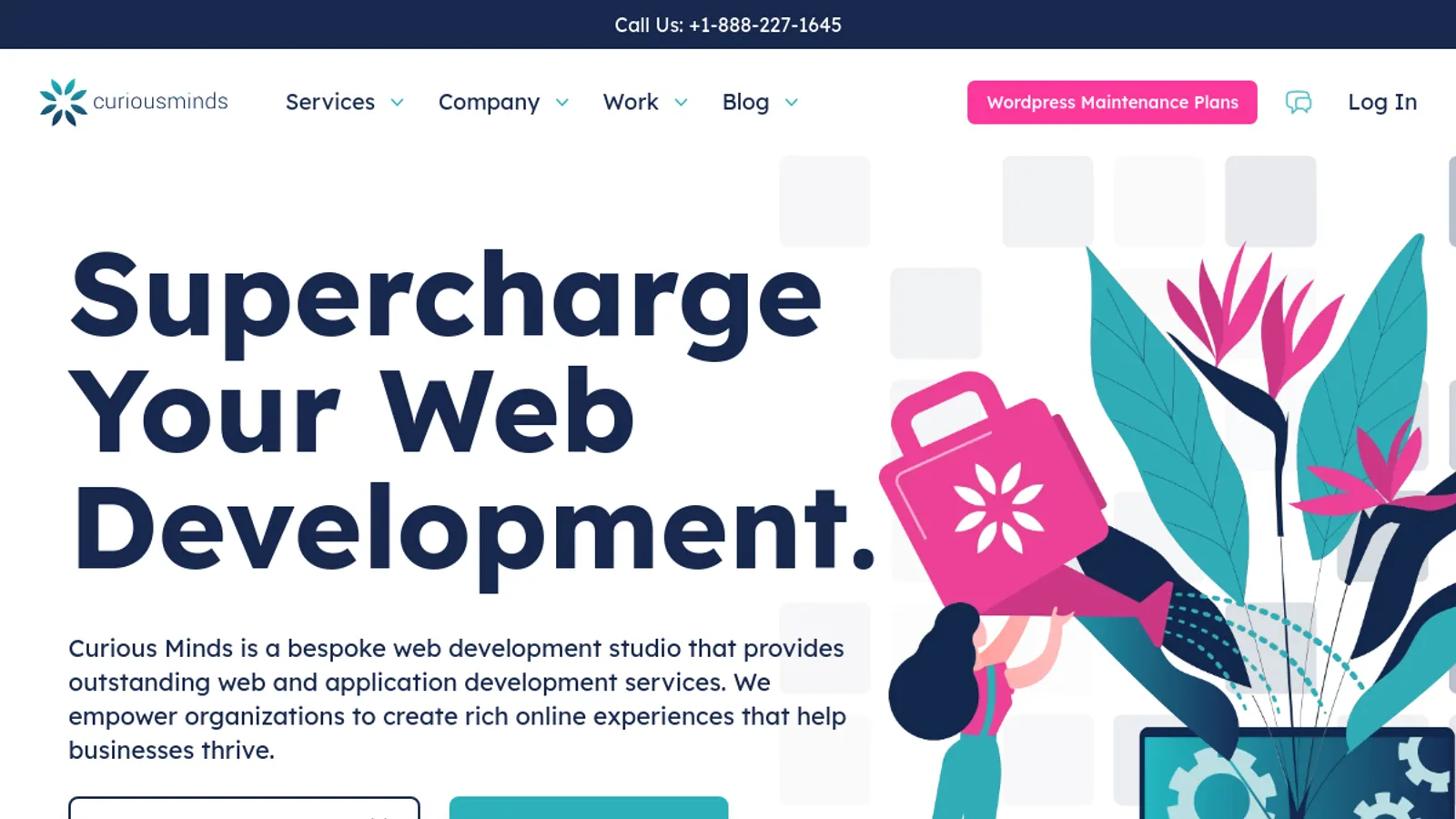 Screenshot of the Curious Minds Media, Inc. homepage