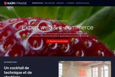 Screenshot of the Kaipi Fraise homepage