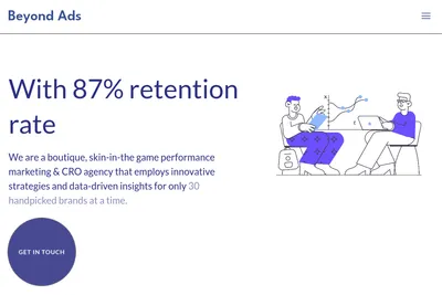 Screenshot of the Beyond Ads homepage