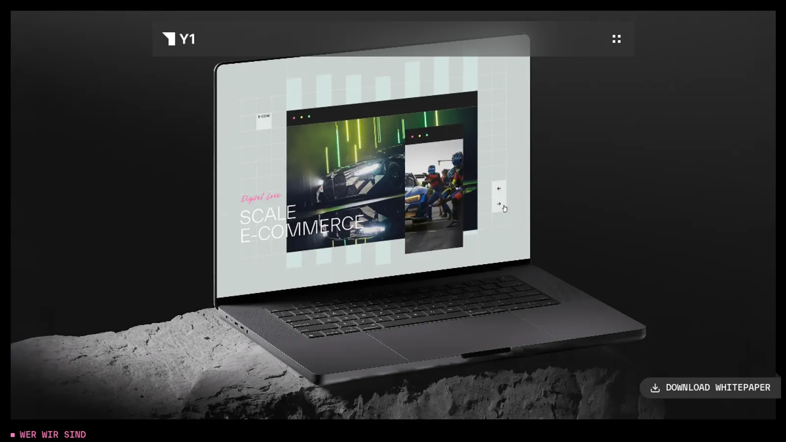 Screenshot of the Y1 Digital AG homepage