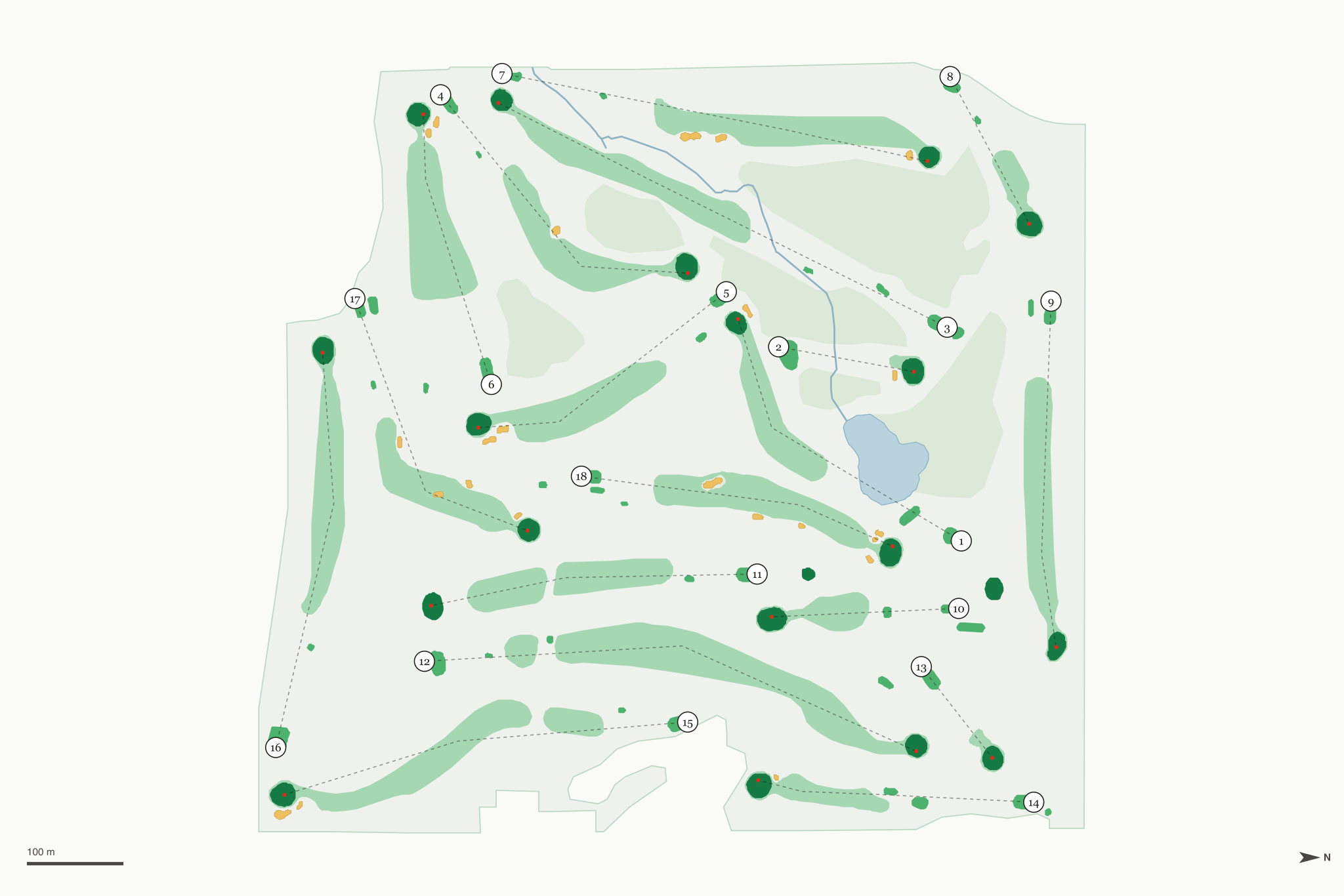 Map of Waveland Golf Course