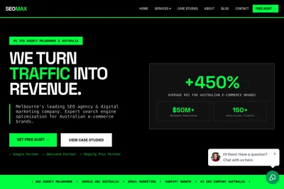 Screenshot of the SEOMAX homepage