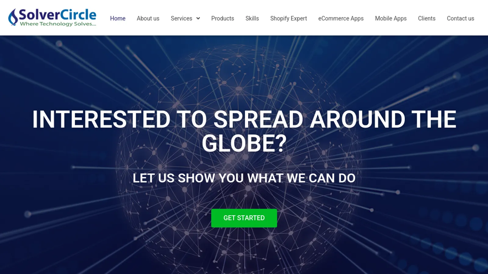 Screenshot of the SolverCircle homepage
