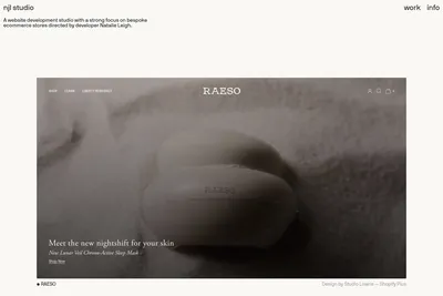 Screenshot of the NJL Studio homepage