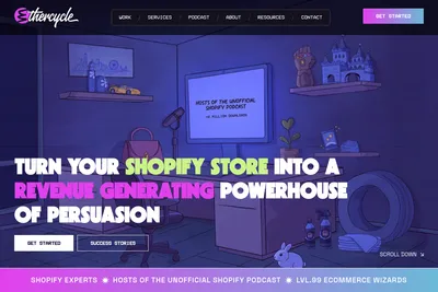 Screenshot of the Ethercycle homepage