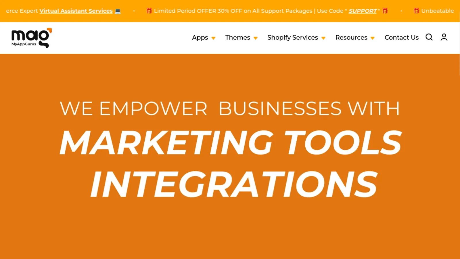 Screenshot of the MyAppGurus homepage