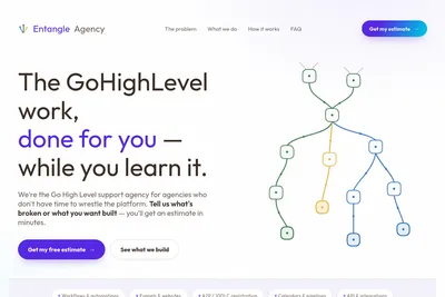 Screenshot of the Entangle Agency homepage