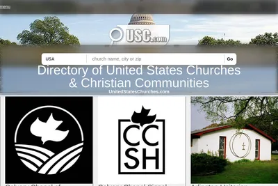 Screenshot of the United States Churches homepage