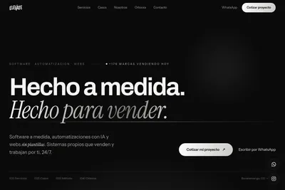 Screenshot of the Agencia elevate homepage