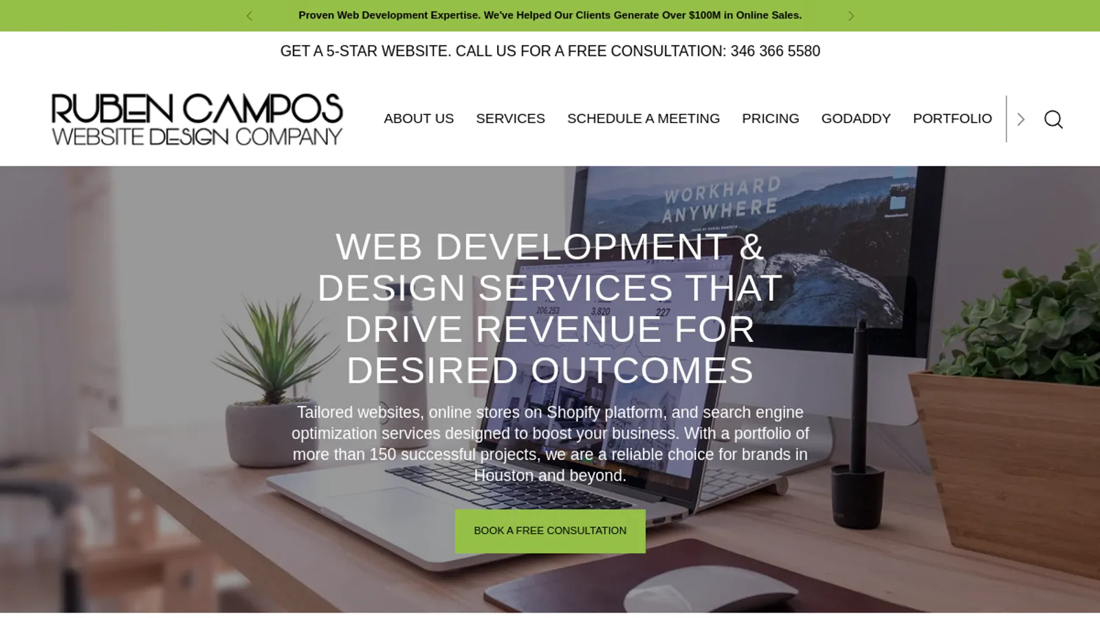 Screenshot of the RC Website Design Company homepage