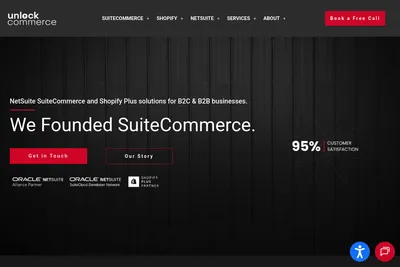 Screenshot of the UnlockCommerce homepage