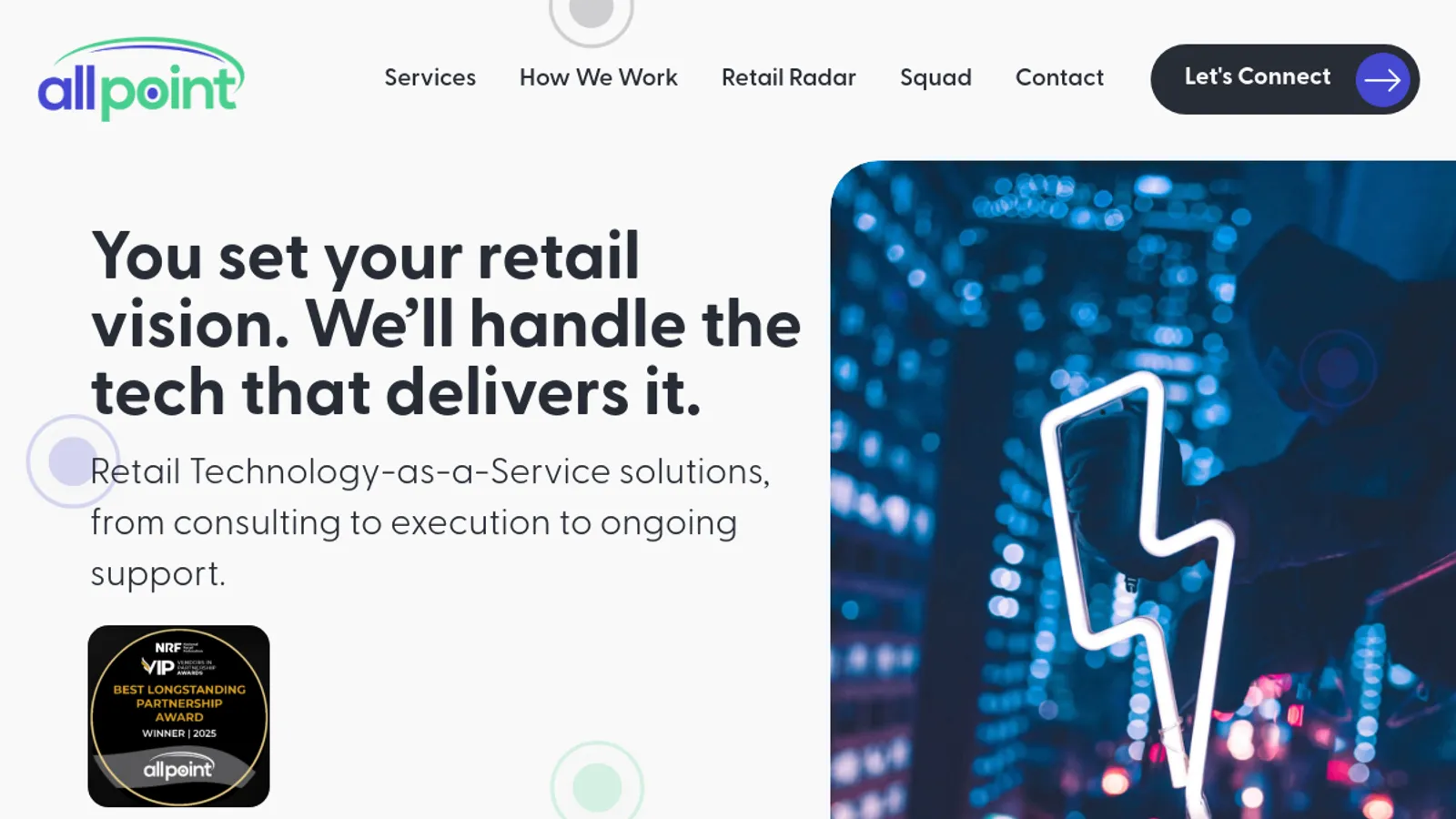 Screenshot of the All Point Retail homepage