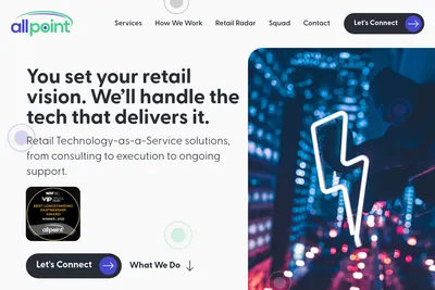Screenshot of the All Point Retail homepage