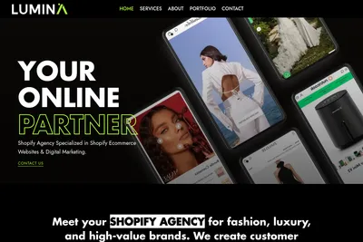 Screenshot of the LUMINA - Ecommerce Specialists in Dubai, UAE, KSA, Kuwait & Qatar homepage