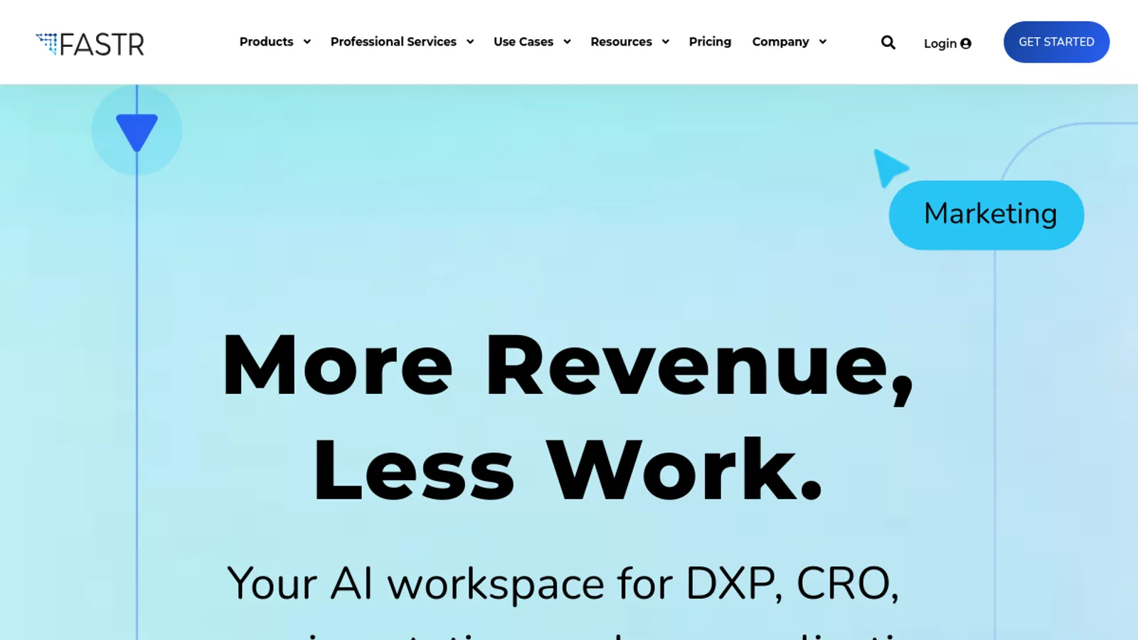 Screenshot of the Fastr homepage
