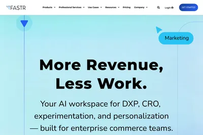 Screenshot of the Fastr homepage