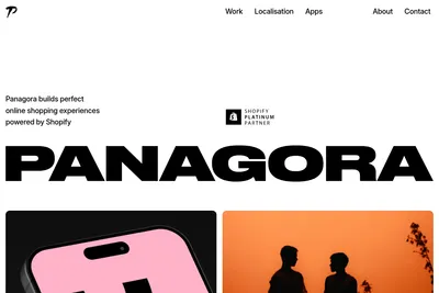 Screenshot of the Panagora homepage