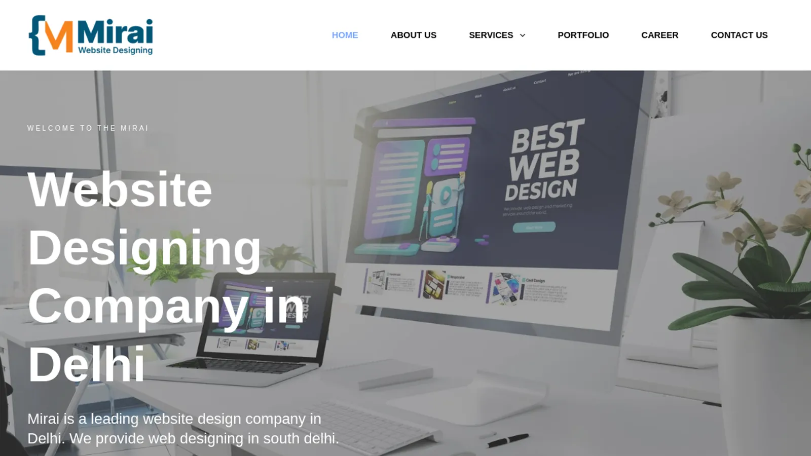 Screenshot of the Mirai Website Designing Pvt Ltd homepage