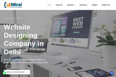 Screenshot of the Mirai Website Designing Pvt Ltd homepage