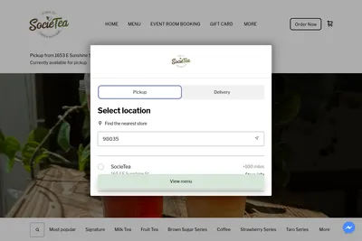 SocieTea website homepage