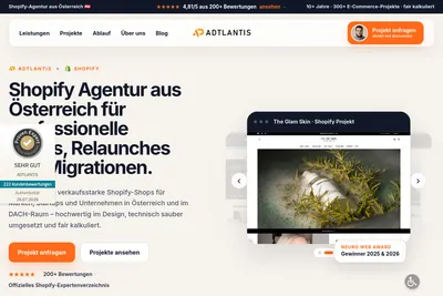 Screenshot of the ADTLANTIS homepage