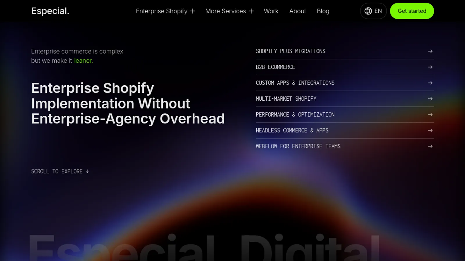 Screenshot of the Especial Digital GmbH homepage