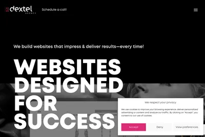 Screenshot of the Dextel Agency homepage