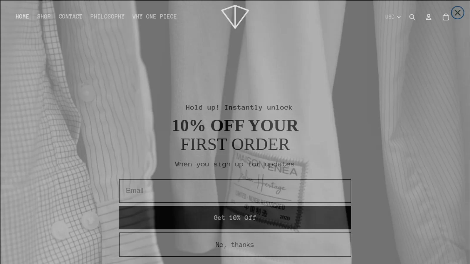 Screenshot of the HOTY. homepage