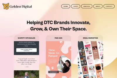 Screenshot of the Golden Digital homepage