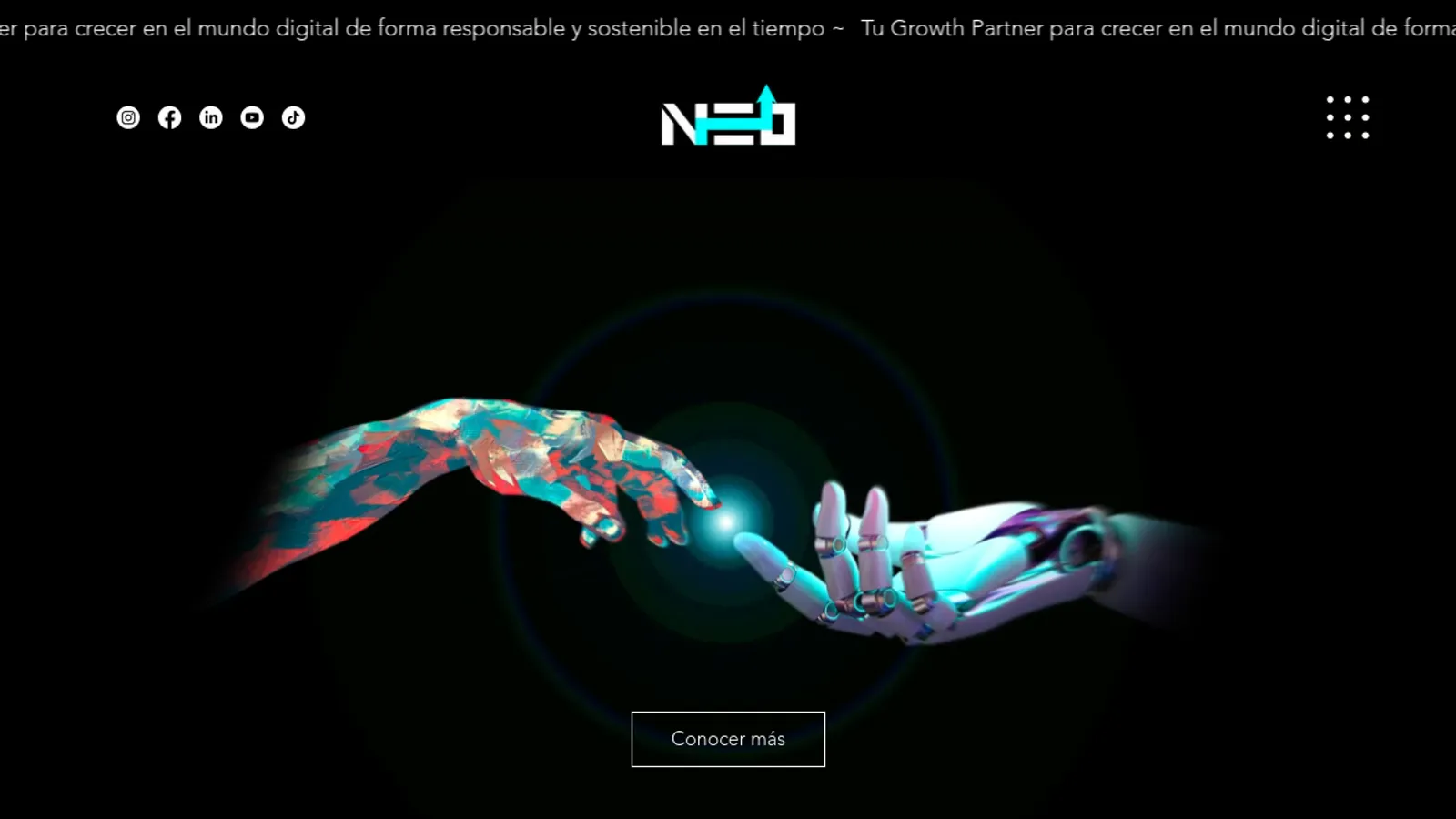 Screenshot of the Neo Strategy homepage