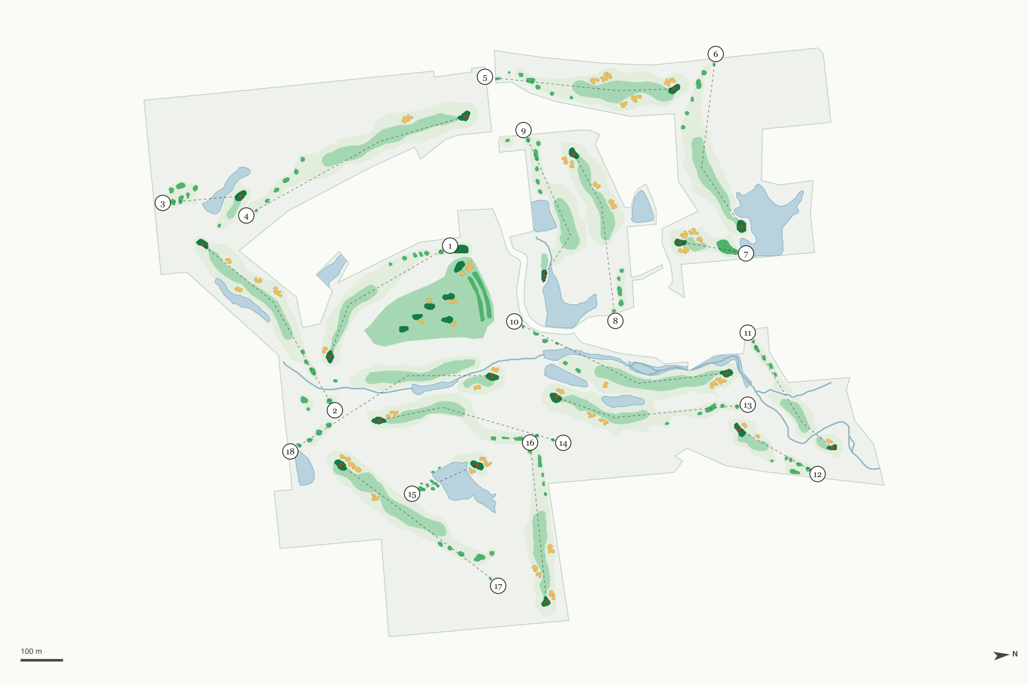 Map of Spirit Hollow Golf Course