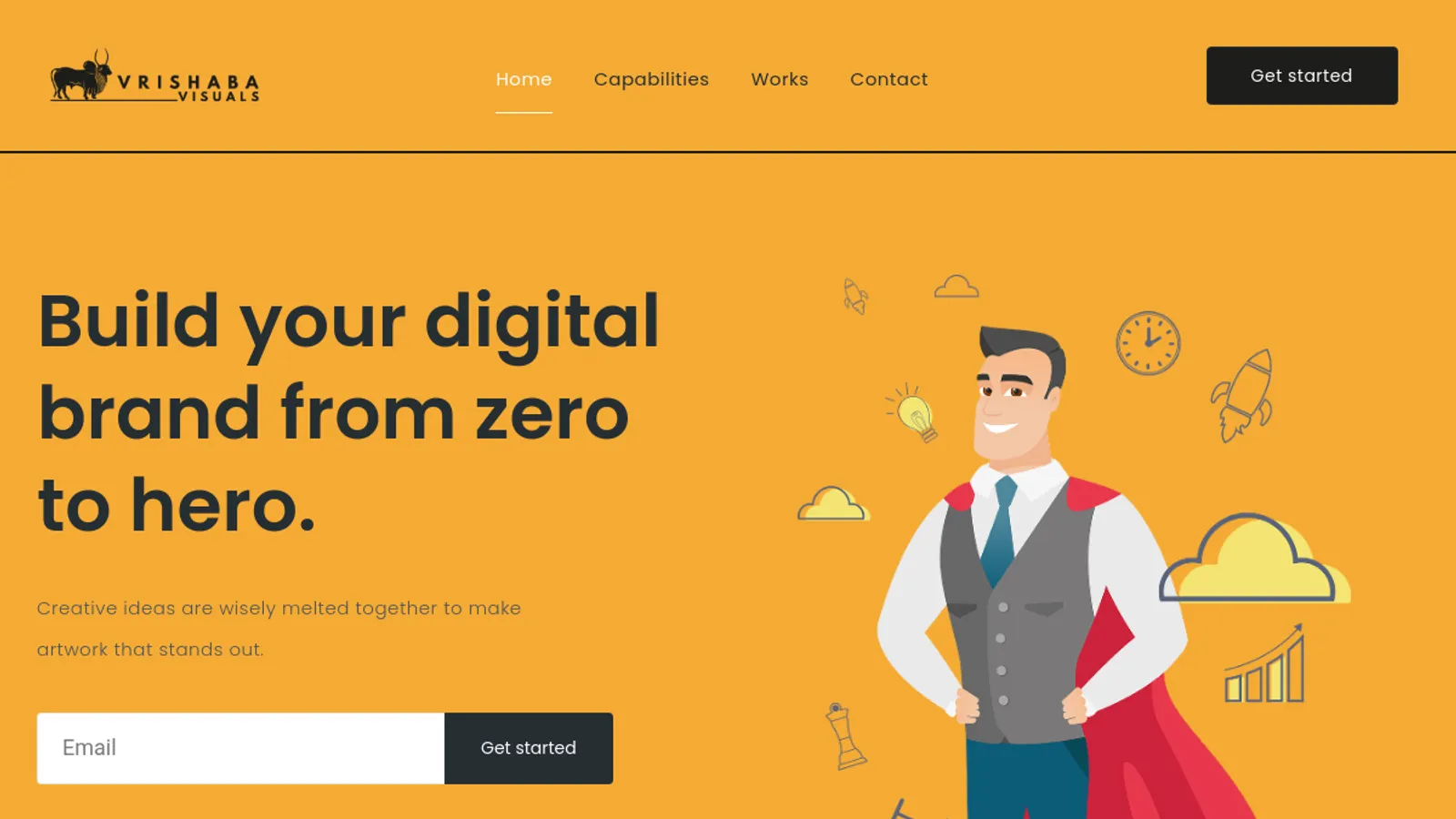 Screenshot of the Vrishaba Visuals LLP homepage