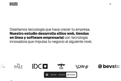 Screenshot of the Eleven Estudio homepage