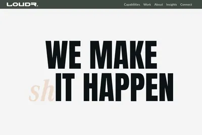 Screenshot of the Loudr Agency homepage