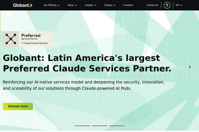 Screenshot of the Globant homepage