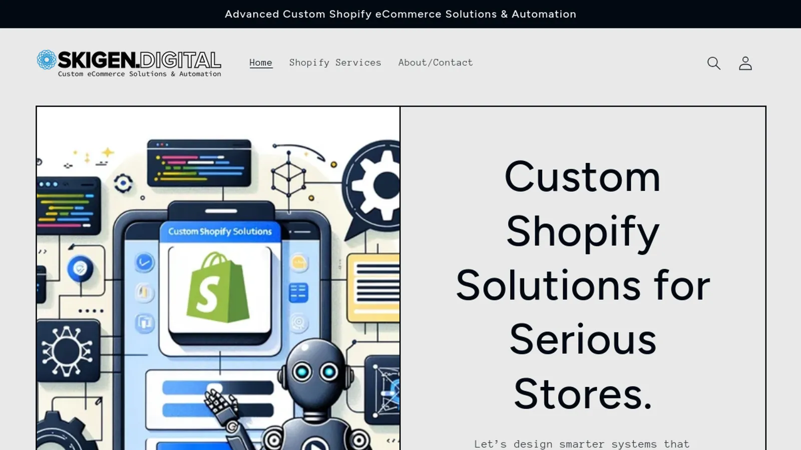 Screenshot of the Skigen Digital Services LLC homepage