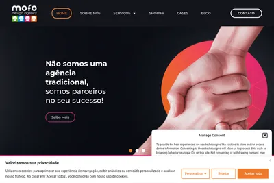 Screenshot of the Agência Mofo Design homepage