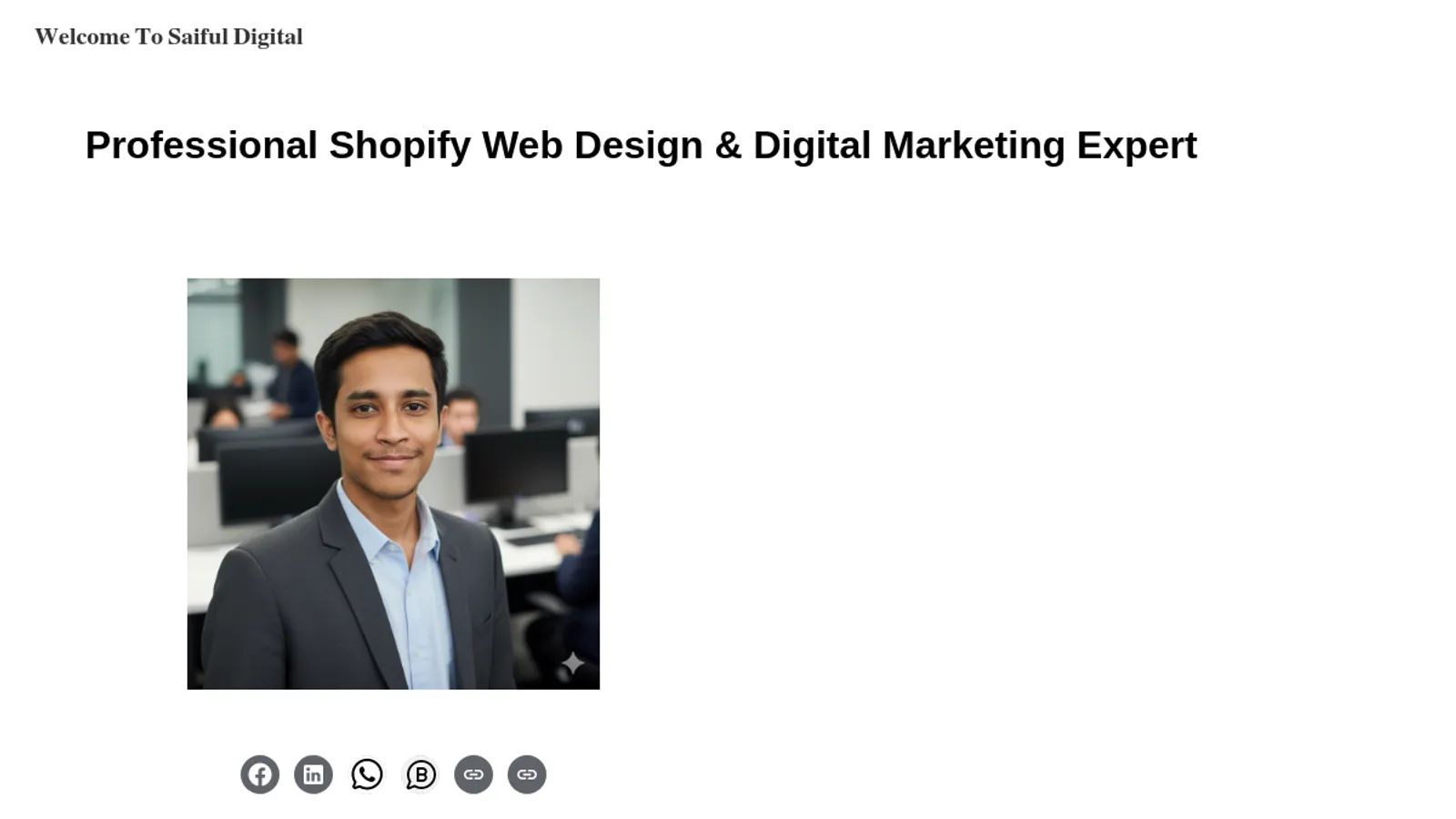 Screenshot of the Saiful Digital homepage