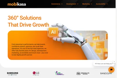 Screenshot of the Mobikasa homepage