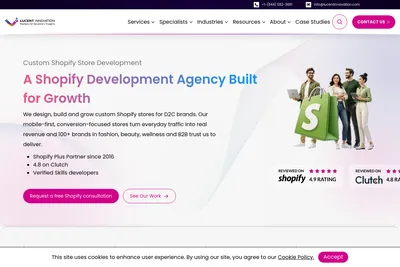 Screenshot of the Lucent Innovation homepage