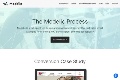 Screenshot of the Modelic homepage