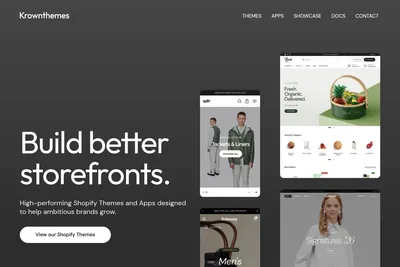 Screenshot of the Krown Themes homepage