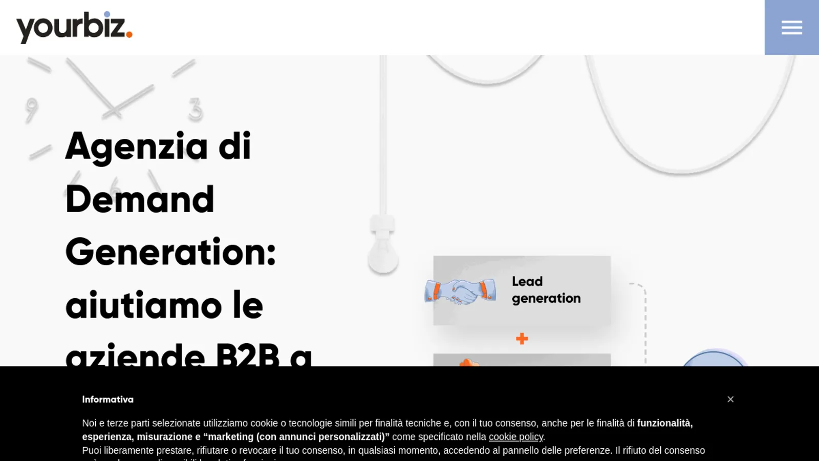 Screenshot of the Yourbiz srl homepage