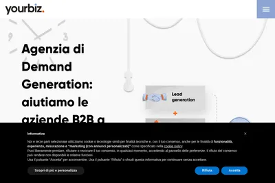 Screenshot of the Yourbiz srl homepage